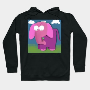 Pink Elephant and Birdie Friend Hoodie